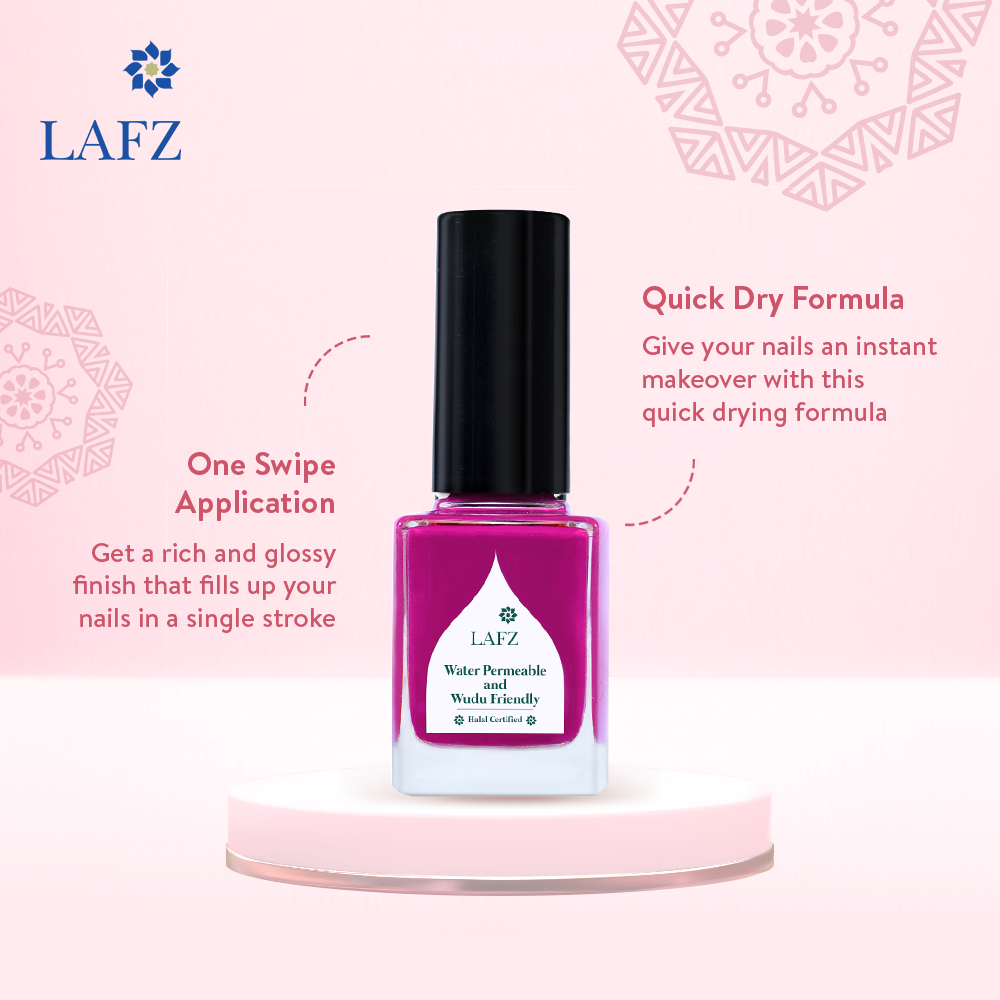 Lafz Water Permeable Nail Polish (11ml) - Hot Fuzzy Pink